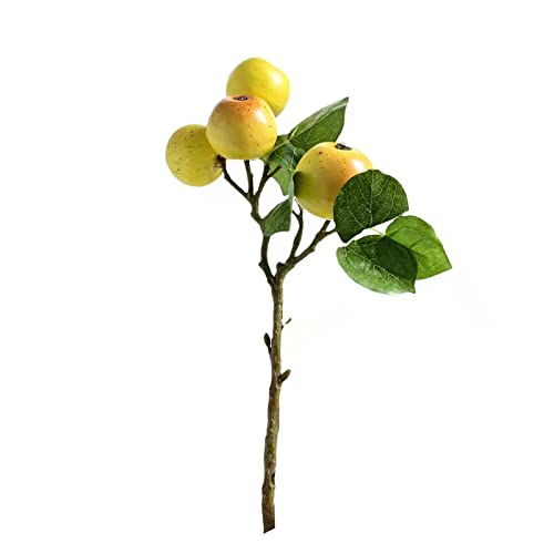 Ddewing 3Pcs Artificial Apples Branch with Leaf Artificial Fruit Branches Simulated Small Apples Branch Decoration Artificial Flower Faux Greenery Plant for Vase Home(#1)