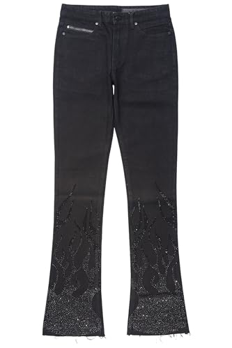 Men's Machete Rhinestone Stacked Flare Jean2