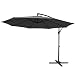 Produktbild UISEBRT 350cm Alu Sonnenschirme höhenverstellbarer mit kurbel - Dunkelgrau Gartenschirm Balkonschirm UV Schutz 40+ (350cm,Dunkelgrau)