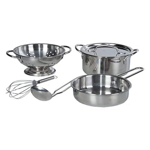 Rivanto® Kinder Matschküchen Kochset, Spielzeug Küchengeschirr Set für Draußen, Kochtopf, Pfanne, Sieb, Schöpflöffel & Rührbesen Cover