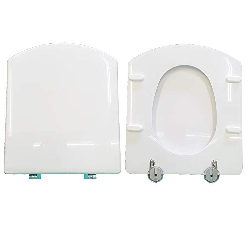 Asiento de inodoro Dama Senso Roca de madera recubierta de resina de poliéster blanco