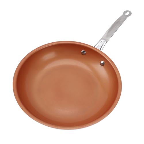 QERLONG Sartén Antiadherente De Aluminio Cobre, Mango Térmico, Apto para Lavavajillas, Cocina Versátil para Estufas Eléctricas Y De Gas, Utensilios De Cocina Resistentes De