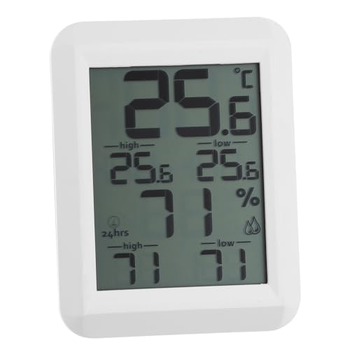 PartyKindom 2pcs Indoor Hygrometer Temperature Meter Trumpet Accessories Home Thermometer Perfume Bottles Empty Vintage Digital Humidity Gauge Humidity Meter Digital Display White Wall Hanging