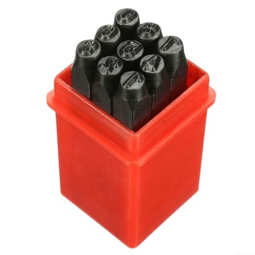 Juego de perforadoras de metal para manualidades, juego de 36 sellos de números y letras con herramientas de marcado del alfabeto, sellos de marcado de acero al carbono para metal, cuero, madera (4 mm