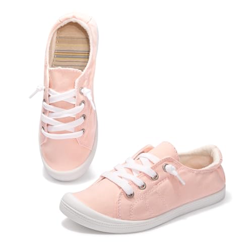 Image of Womens Slip On Shoes, Canvas Low Top Sneakers, Casual Classic Flat Shoes