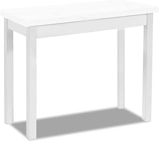 ASTIMESA - Mesa de Cocina Tipo Libro con Tapa de Madera Laminada en Color Blanco - Estructura Madera Laminada Blanca - Ideal para Espacios Pequeños - Mesa Extensible de 80 x 40 cm a 80 x 80 cm