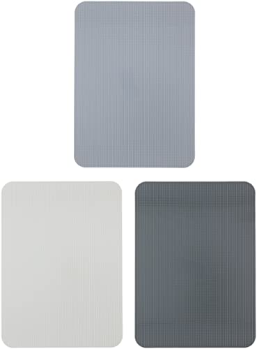 alpina 3 Schneidebrett Set - Brett - Rutschfest - Flexibel - Spülmaschinenfest - 20x28cm - Grau