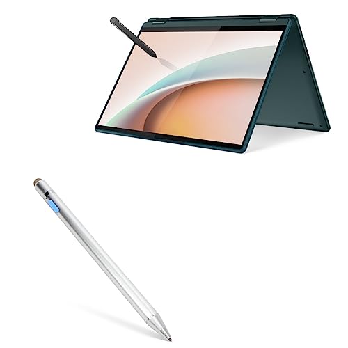 BoxWave Stylus Pen Compatible with Lenovo Yoga 6 (82UD) - AccuPoint Active Stylus, Electronic Stylus with Ultra Fine Tip for Lenovo Yoga 6 (82UD) - Metallic Silver