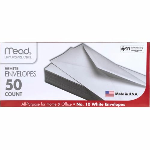 Enveloppes unies 25,4 cm Mead contre les plis et déchirures de courrier