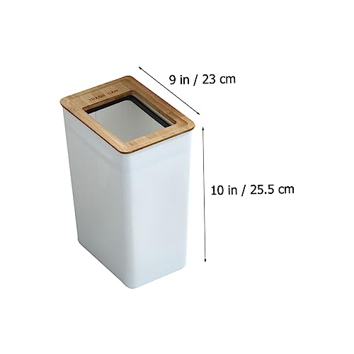 Caneca de basura rectangular blanca de estilo nórdico miniatura 2