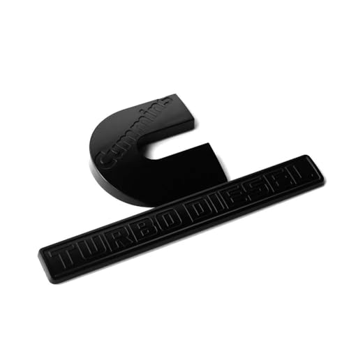 Image of Pair Set Compatible with Cummin Turbo Emblem 3D Fender Badges Nameplate for 2500 3500 (Matte Black)