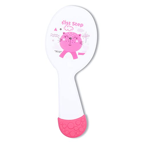 Image of 1st Step Matte Collection Easy Grip, Soft & Gentle Comb and Brush Grooming Set - Pink