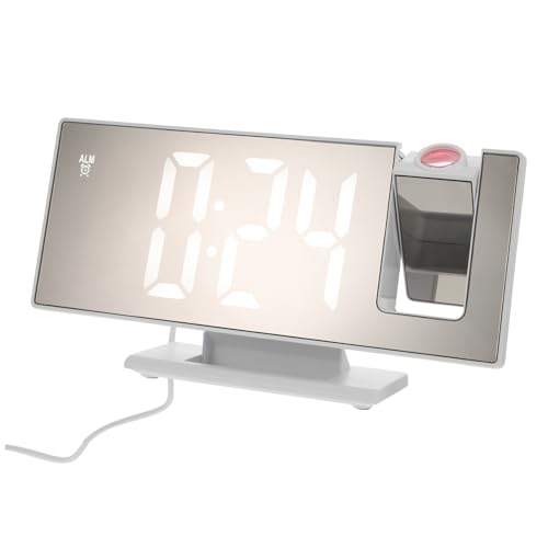 Cabilock 1set Digital Alarm Clock Projection Large Screen Display USB Powered Multi-Functional Design for Bedroom Memory Function Stylish Home Clock Display Wall Ceiling