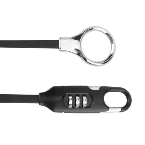 Candado de combinación para bicicleta y casco portátil con cable de acero de 180cm 3