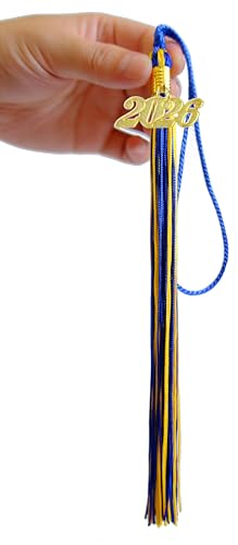 Image of Blue and Gold Graduation Tassel 2026 for Grad Cap and Graduation Ceremony Accessory Decoration