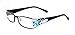 Lollapalooza, Bling Women Reading Glasses with Blue Aquamarine and Clear Genuine European Crystals, Black Frame, Big Square Aqua Fancy crystal. NY Fifth Avenue.