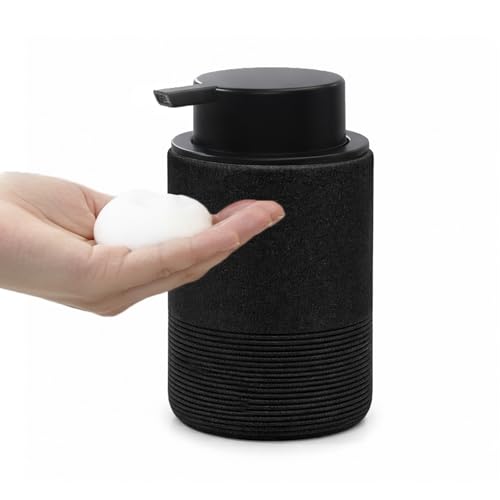 Blissilk Foaming Soap Dispenser With Refillable Pump Bottle Dispenser, Resin Hand Soap Dispenser For Bathroom, Countertop, Kitchen - Black