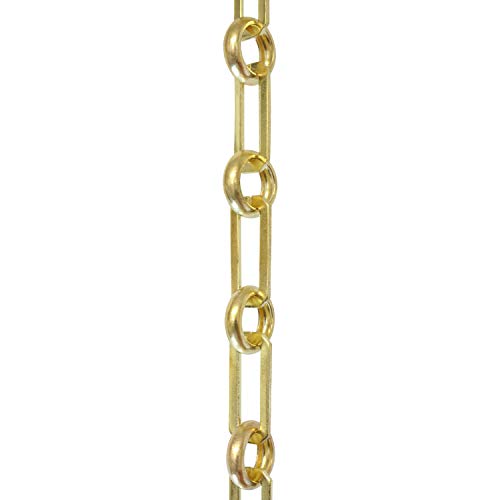 Image of RCH Hardware CH-10-AD Decorative Solid Brass Chain for Hanging, Lighting with Rectangular Cut Edge and Unwelded Links, 1'