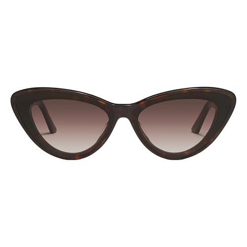 Quay - Women's Sunglasses, Oversized Cat Eye Lenses with UV Protection (Tempted, Neutral Tortoise/Brown)