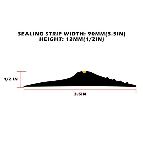 Universal Garage Door Bottom Threshold Seal Strip,Weatherproof Rubber Diy Weather Stripping Replacement, Not Include Sealant/Adhesive (10Ft, Black) #TOP3