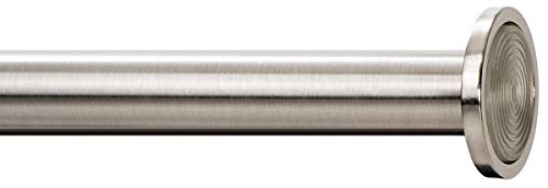 Image of Ivilon Tension Curtain Rod - Spring Tension Rod for Windows or Shower, 36 to 54 Inch. Brushed Nickel