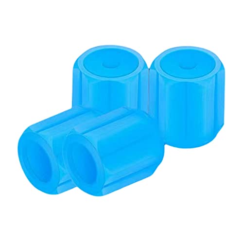 Ronyme Lot de 4 Bouchons de Valve de Pneu de Voiture, Capuchons de Pneu de vélo Anti-poussière fluorescents pour véhicules à vélo, Bleu Cover