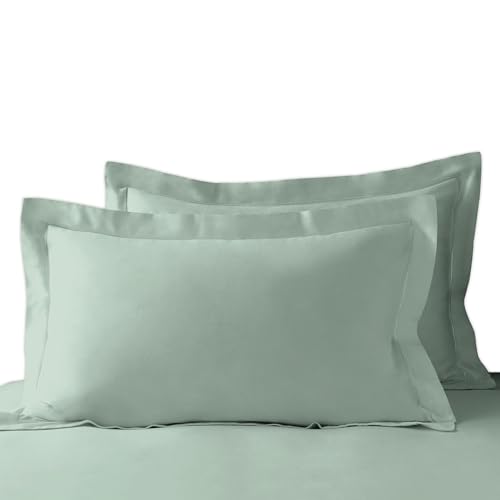 Pizuna Luxurious Cotton King Size Oxford Pillowcases 2 Pack Seafoam Sage 50x90cm
