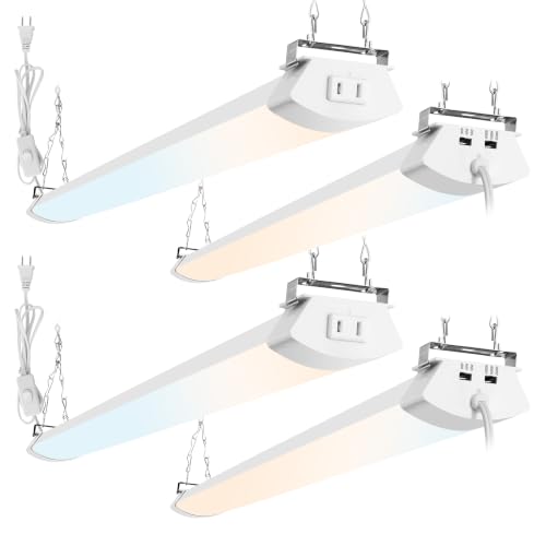 hykolity LED Shop Light 4FT with Power Cord 3 Power Level&3CCT 5000LM