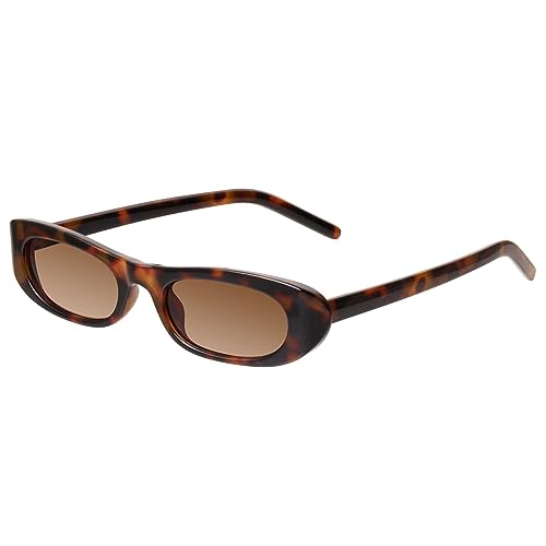 Image of mosanana Small Cat Eye Sunglasses for Women Y2k Retro Oval Narrow Cool Sun Glasses Shades MS52357