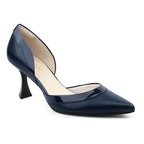 Image of JENN ARDOR Women's Pumps Low Heels Pointed Closed Toe Kitten Dress Shoes for Women Comfortable Stiletto Heeled Sandals Classic Wedding Party D'Orsay Work Pumps