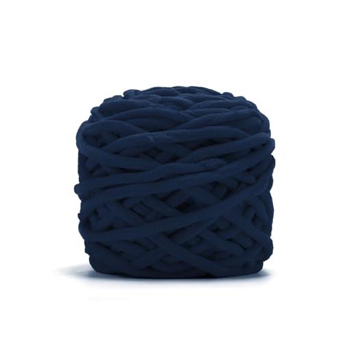 Image of INNDUN Blanket Yarn 100g /3.5oz - Navy Chenille Yarn 6 Super Bulky - 72 Yards - Knitting, Crocheting & Crafts Chunky Yarn