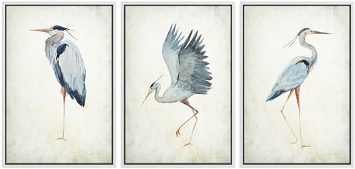 MUDECOR Framed Canvas Print Wall Art Heron Bird Wild Animal
