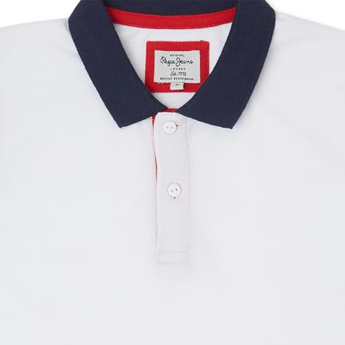 Image of Pepe Jeans Boys Cotton Tesco Graphic Print Regular Fit Polo