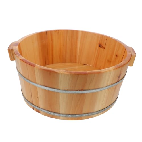 Bassine en bois pour pied et spa à la maison avec poignées