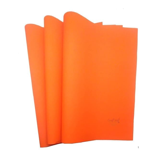 Image of SEJASCOLLECTIONS | Pack of 20 | Orange, Bright, A1, BIG / FULL Size, Pastel Sheets / Chart Paper, Used in art and craft, collage, projects, posters etc. Plain / Unrulled, Size: 70x56 centimeters, 200 GSM thickness.