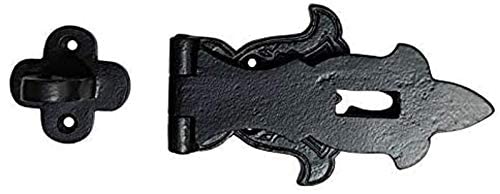 Adonai Hardware "Jediel" Antique Iron Hasp and Staple (1, Black Powder Coated) 2