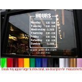 Store Hours Name Custom Window Decal Business Shop Storefront Vinyl Door Sign Restaurant Salon bar Pub Gym Club Bakery Deli