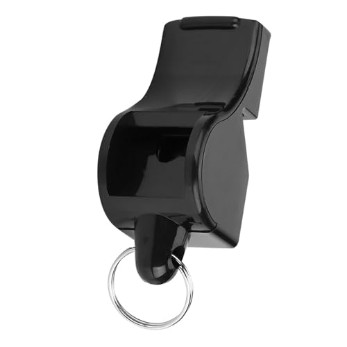 Silbato ABS negro para árbitro con correa y protección dental miniatura 2