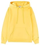 BETTERCHIC Women's Casual Hooded Sweatshirt Soft Brushed Fleece Pullover Hoodie (YELLOW,M