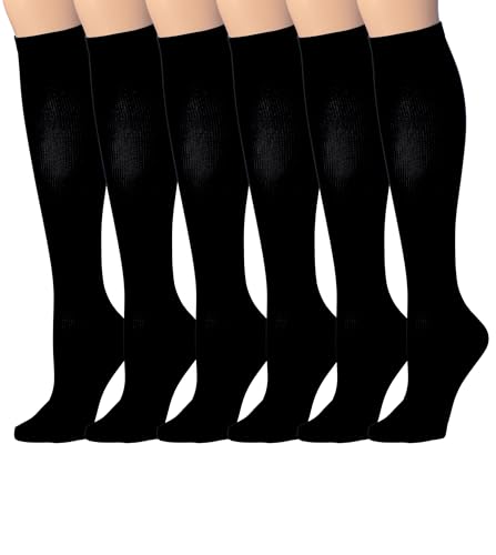 Tipi Toe 3 Pairs Compression Socks for Women & Men 12-14 mmHg Circulation Support Patterned Knee High Socks