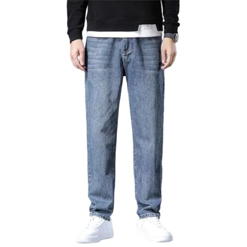 Men Jeans with Pockets Streetwear Trousers Wide Leg Cotton Cowboy Pants