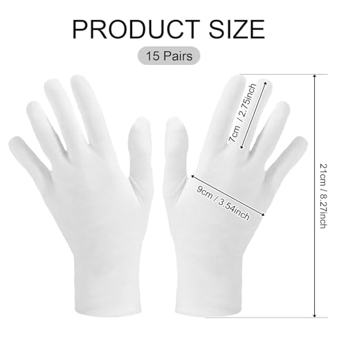 Image of SATINIOR Cotton Gloves Bulk Stretchy Work Inspection Gloves for Women Men Dry Hands Handling Art Coin Jewelry