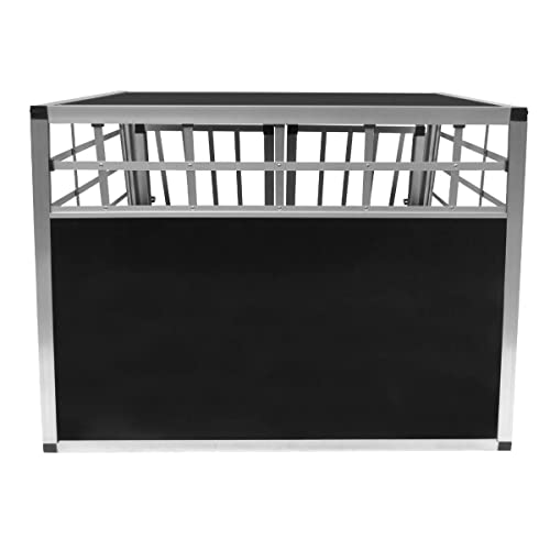 Monster Shop Auto Hundetransportbox große Doppelbox Hundebox Transportbox Gitterbox Fahrzeugbox Kofferraumbox Katzen Hunde Aluminium Trapez
