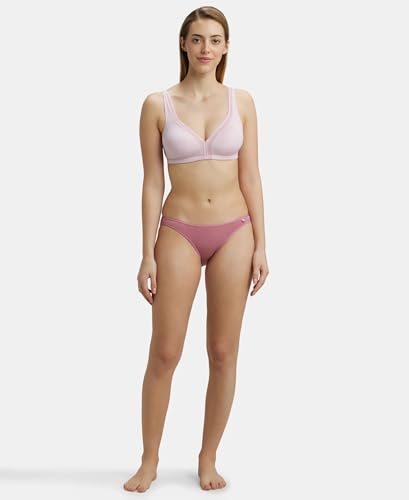 Image of Jockey 1820 Women Wirefree Non Padded Soft Touch Microfiber Elastane Stretch Full Coverage Everyday Bra with Stylised Mesh Panel