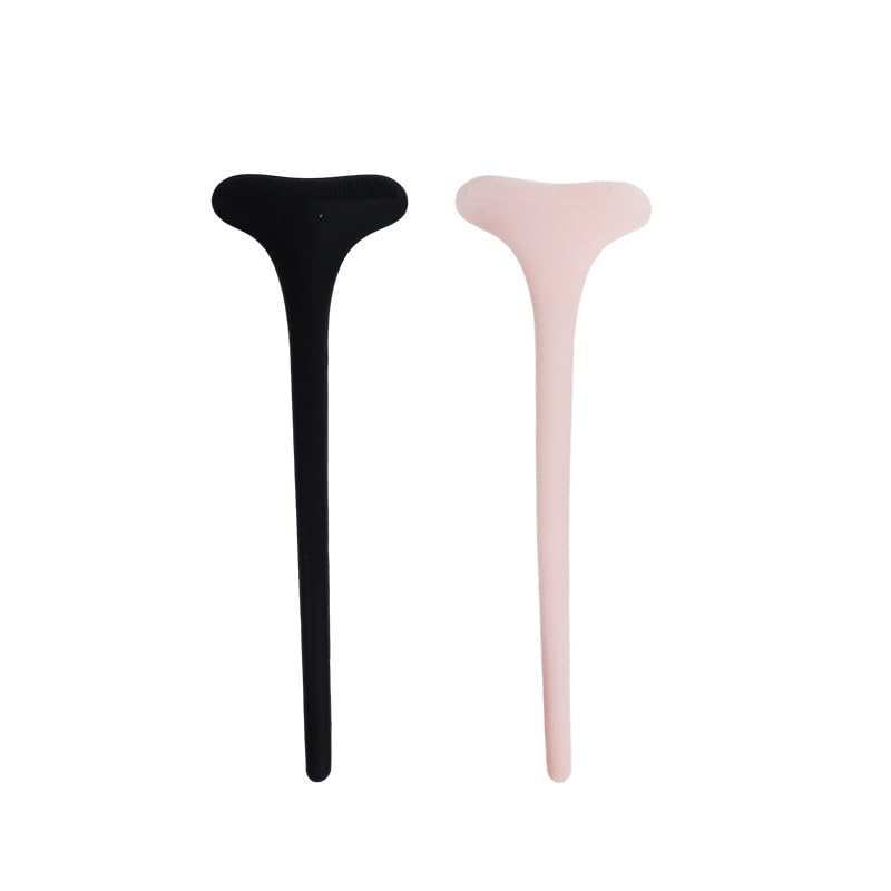 2PCS Silicone Mascara Shield,Reusable Mascara Guard for Eyelash and Eyeshadow Makeup, Beginners Friendly Tool for Women（Black+Pink）