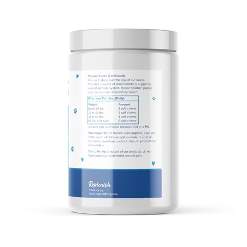 Replenish Allergy and Immune Support Chews for Dogs - Dr. Rachel\'s Antioxidant - Rich, Skin & Coat Health, Respiratory Support - Omega, DHA, EPA - 60 Count - Thumbnail 3