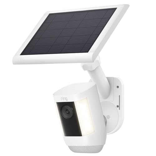 Universal 2-in-1 Wall Mount for Solar Panel & Camera-Compatible with Ring Stick Up Cam/Spotlight Cam/Plus/Pro(Battery) Blink Arlo Eufy Wyze-Adjustable Solar Panel Mount with 360 Rotation White