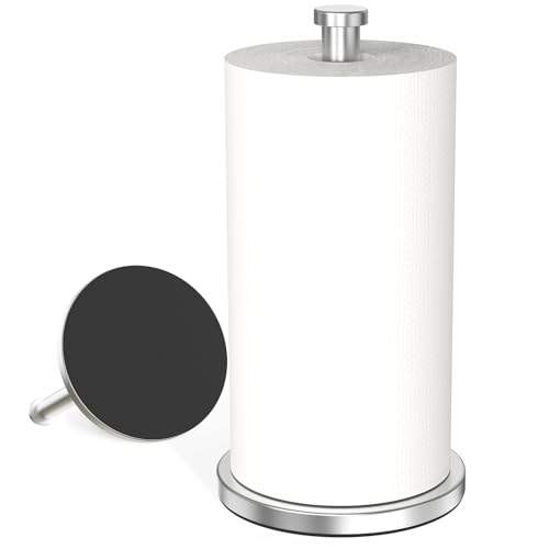 VEHHE Portarrollos de cocina Zewa de pie con base antideslizante EVA (plata)