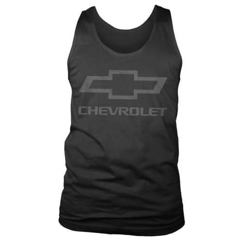 Gilet débardeur homme Chevrolet noir en coton sans manches avec logo