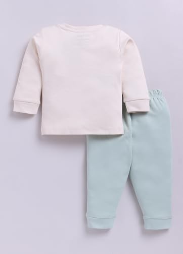 Image of Smart Baby Cotton Night Suit for Girls | Baby Girl Dress 6-12 Months Stylish | Full Sleeve Pajama Set with Strawberry Print and Aplic | Infant Nightwear & Kids Clothes